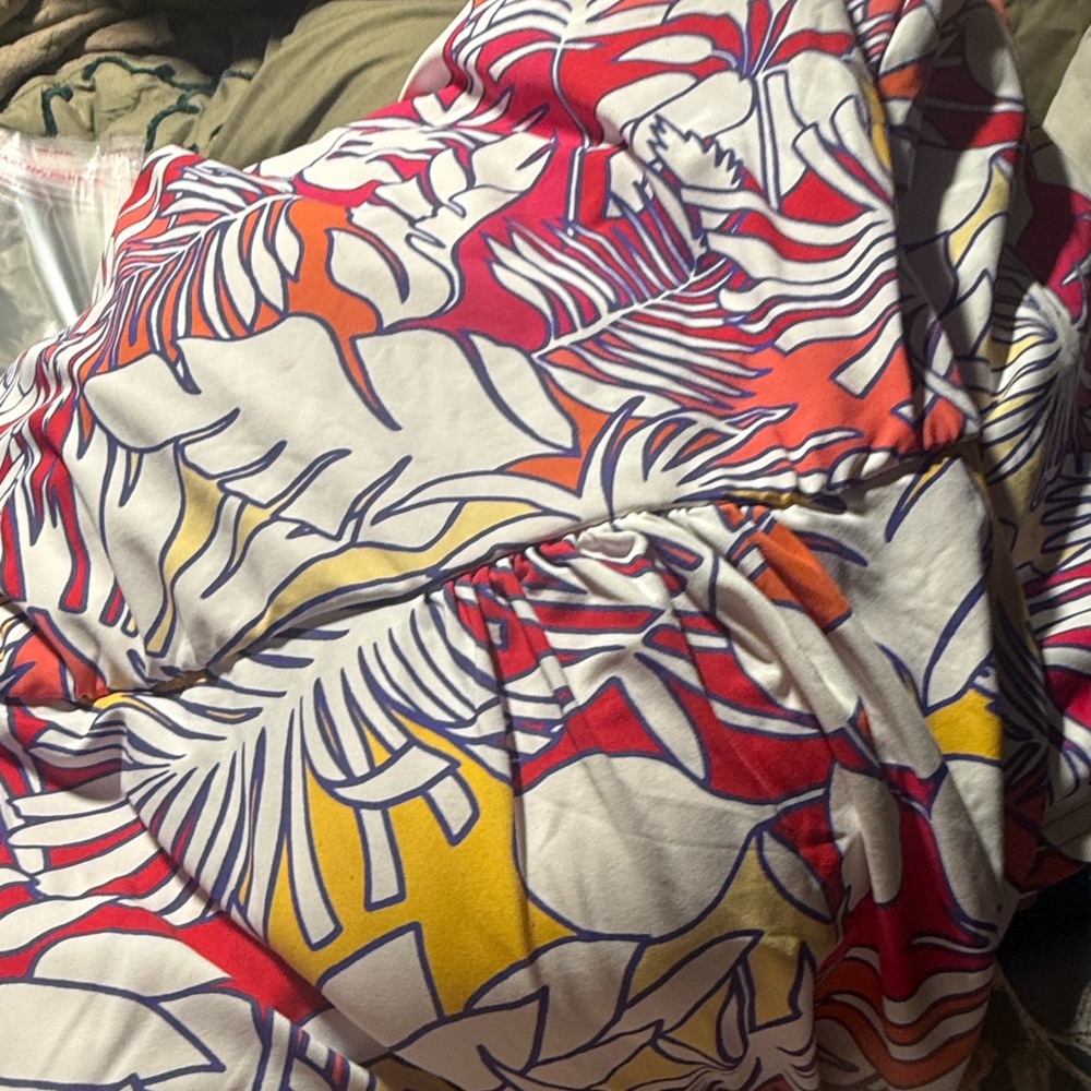 Land’s End Vibrant Tropical Leaf Print bathing suit swim dress - Picture 3 of 13